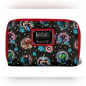 🎉❗️SALE❗️🎉 Loungefly Marvel Avengers Tattoo Zip-Around Wallet